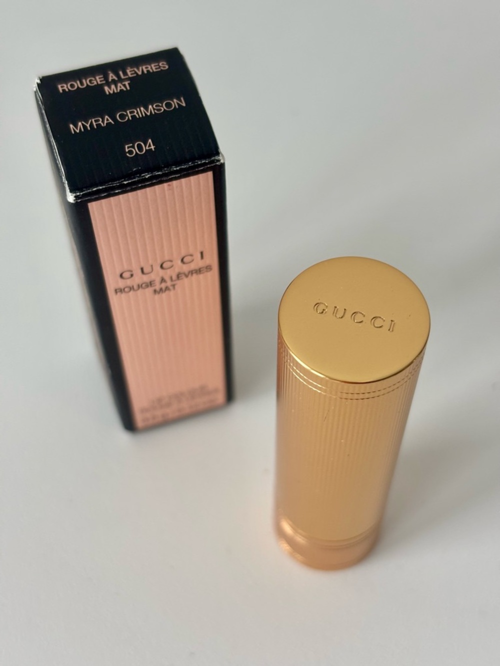GUCCI Rouge A Levres Matte Lipstick -Myra Crimson 504 - - Picture 2 of 6